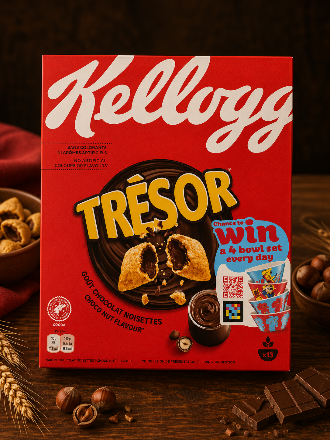 Céréales Kellogg’s Trésor fourrées chocolat-noisettes — Comptoir Français TLV, Tel Aviv