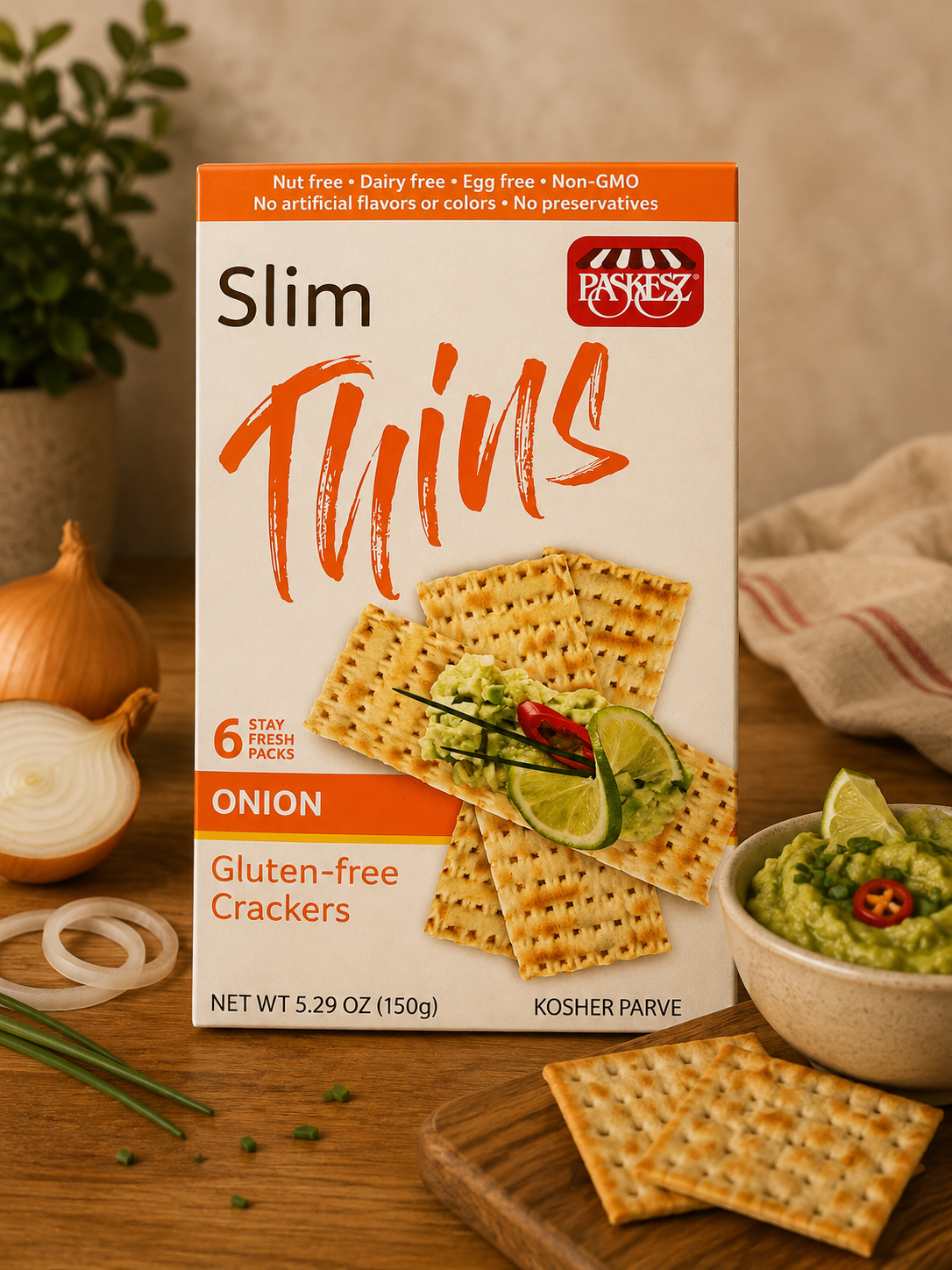 Crackers fins Paskesz Slim Thins à l’oignon — Comptoir Français TLV, Tel Aviv