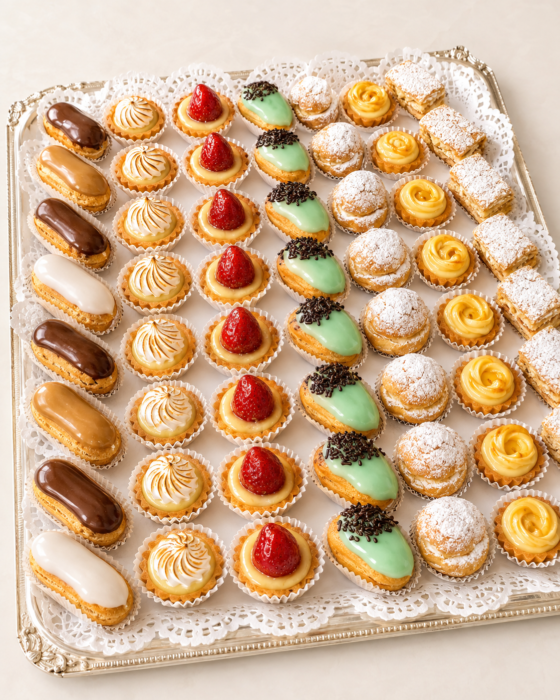 Plateau de petits fours parvés, 40 pièces — Comptoir Français TLV, Tel Aviv