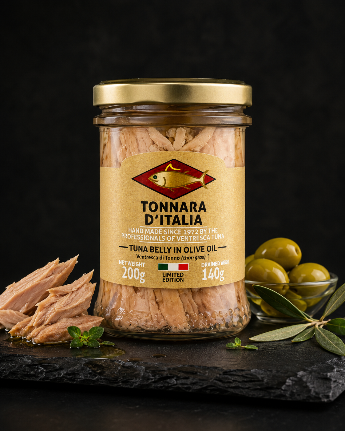 Ventrèche de thon Tonnara d’Italia, boîte de 200 g — Comptoir Français TLV, Tel Aviv
